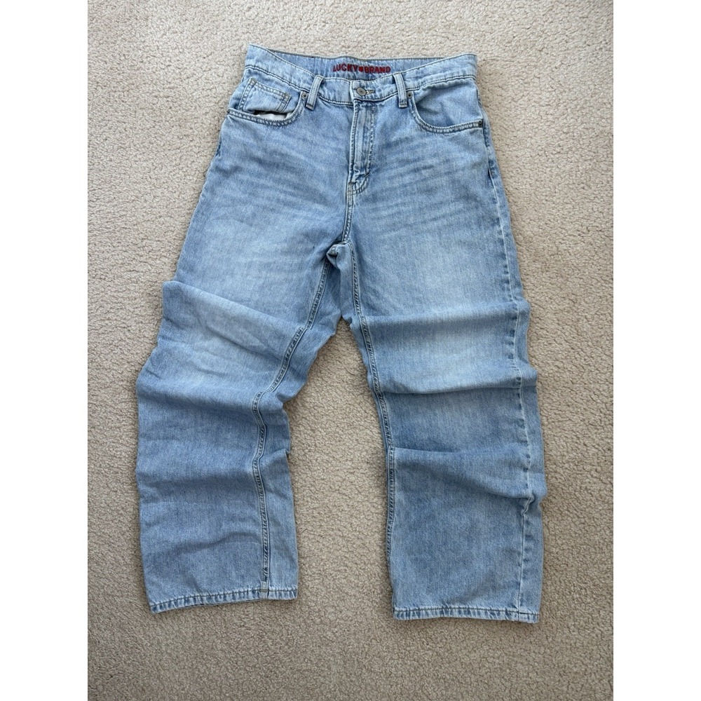 Lucky Brand High Rise Wide Leg Jeans Womens 6/28 Light Wash Denim Fits 31/31